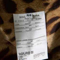 مملوكة مسبقًا Dolce & Gabbana Matte Gold Cloque Faux Pearl Embedded Button Front Blazer M