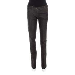 Pre Owned Dolce & Gabbana Black Contrast Topstitch Detail Denim Jeans M