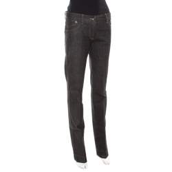Pre Owned Dolce & Gabbana Black Contrast Topstitch Detail Denim Jeans M