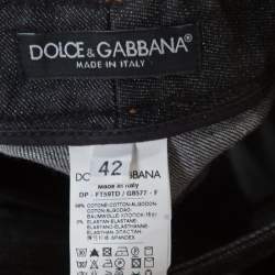 Pre Owned Dolce & Gabbana Black Contrast Topstitch Detail Denim Jeans M