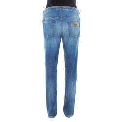 Pre Owned بنطلون جينز دولتشي أند غابانا كيوت قصة مستقيمة دنيم ممزق باهت أزرق داكن L