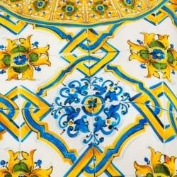 Pre Owned Dolce & Gabbana Majolica Printed Silk Top and Shorts Set S