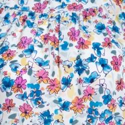 Pre Owned بلوزة دولتشي أند غابانا مطبوع مورد أكمام مكشكشة منفوشة أبيض S