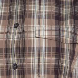 Pre Owned Dolce & Gabbana Brown Checked Cotton Organza Trim Shirt S