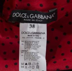 مملوكة مسبقًا Dolce & Gabbana Red Polka Dotted Silk Sleeveless Top S