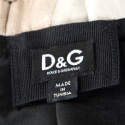 Pre Owned فستان دولتشي آند غابانا تويد فويل ذهبي مطبوع بلا أكمام S