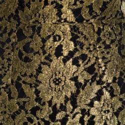 Pre Owned Dolce & Gabbana Metallic Gold Lace Overlay Scalloped Mini Skirt S