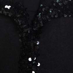 Pre Owned جاكيت بليزر دولتشي أند غابانا صوف حوافمزينة ترتر أسود M