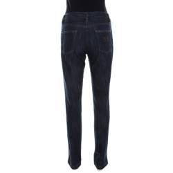 Pre Owned بنطلون دولتشي أنج غابانا دينم أزرق داكن قصة مستقيمة M