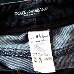 Pre Owned بنطلون دولتشي أنج غابانا دينم أزرق داكن قصة مستقيمة M