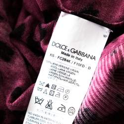 Pre Owned توب سويتر دولتشي أند غابانا صوف مطبوع نقشة الفهد بنفسجي ملبري S