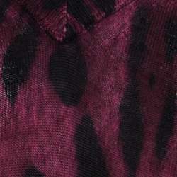 Pre Owned توب سويتر دولتشي أند غابانا صوف مطبوع نقشة الفهد بنفسجي ملبري S