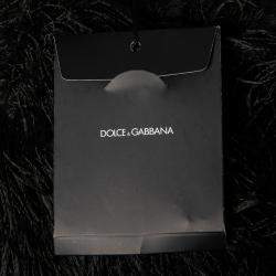 Pre Owned Dolce & Gabbana Black Textured Fringed Mini Skirt S