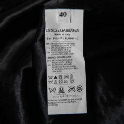 Pre Owned Dolce & Gabbana Black Textured Fringed Mini Skirt S