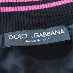 Pre Owned جاكيت منفوخ دولتشي أند غابانا كريب وردي مورد واسع S