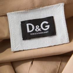 مملوكة مسبقًا قميص دولتشي آند غابانا قطن بني بأزرار أمامية أكمام طويلة M