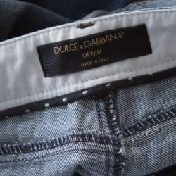 Pre Owned بنطلون جينز دولشي أند غابانا مجسم دنيم أزرق داكن S 