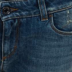 Pre Owned بنطلون جينز دولشي أند غابانا مجسم دنيم أزرق داكن S 