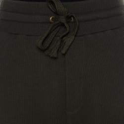 Pre Owned Dolce & Gabbana Military Green Waffle Knit Jogger Pants L 