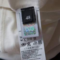 مملوكة مسبقًا Dolce & Gabbana Off White Cotton Pink Applique Crew Neck T-Shirt XL