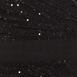 Pre Owned Dolce & Gabbana Black Embellished Tulle Ruched Off Shoulder Gown L