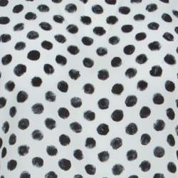 Pre Owned Dolce & Gabbana Monochrome Brushstroke Polka Dot Print Silk Blouse M