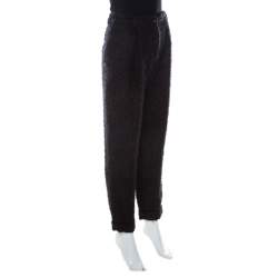 Pre Owned Dolce & Gabbana Brown Fuzzy Wool Blend Carrot Fit Trousers S