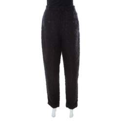 Pre Owned Dolce & Gabbana Brown Fuzzy Wool Blend Carrot Fit Trousers S