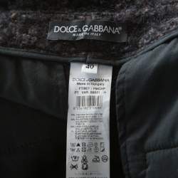 Pre Owned Dolce & Gabbana Brown Fuzzy Wool Blend Carrot Fit Trousers S