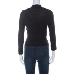 Pre Owned D&G Vintage Black Rib Knit Cropped Wrap Cardigan M