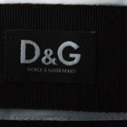 مملوكة مسبقًا Dolce & Gabbana Black & White Silk Blend Ruched Detail Skirt M