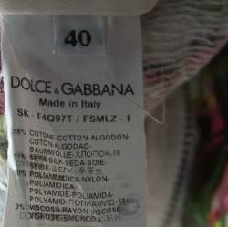 Pre Owned Dolce & Gabbana Floral Print Silk Blend Jacquard Applique Lace Detail Skirt S