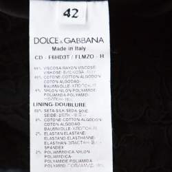 Pre Owned فستان دولتشي أند غابانا كوردونيتو حافة متموجه مجسم دانتيل أسود M