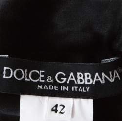 Pre Owned فستان دولتشي أند غابانا كوردونيتو حافة متموجه مجسم دانتيل أسود M