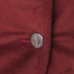 Pre Owned Dolce & Gabbana Red Suede DG Metal Embellished Blazer S