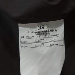 Pre Owned قميص دولتشي أند غابانا قطن سترتش أسود بأزرار أمامية مفصل S