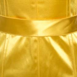 مملوكة مسبقًا Dolce & Gabbana Yellow Stretch Satin Sleeveless Sheath Dress M