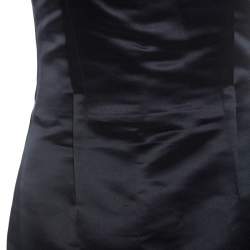 Pre Owned Dolce and Gabbana Black Silk Strapless Short Dress S