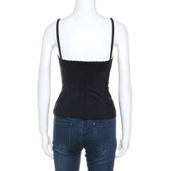 Pre Owned توب دولتشي آند غابانا باستييه دانتيل أسود مزين S