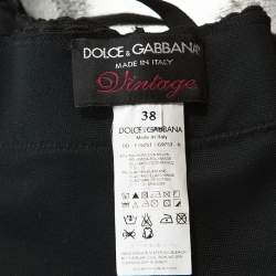 Pre Owned توب دولتشي آند غابانا باستييه دانتيل أسود مزين S