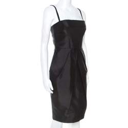 Pre Owned Dolce & Gabbana Black Taffeta Sleeveless Short Dress S
