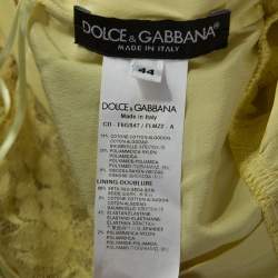 Pre Owned فستان ميدي دولتشي آند غابانا دانتيل أصفر  M