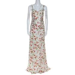 Dolce and Gabanna White Cherry Print Ruched Detail Sleeveless Dress M Dolce  & Gabbana | TLC