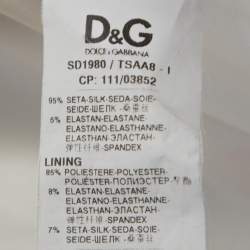 Pre Owned فستان دولتشي أند غابانا مزين مكشكش بلا أكمام مطبوع كريز حرير أبيض M