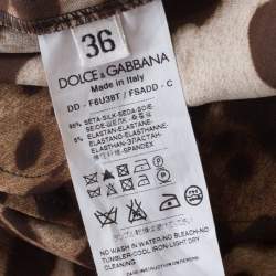 Pre Owned جمبس�وت دولتشي أند غابانا مطبوع نقشة الفهد أزرار أمامية كريب بني XS 