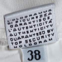 Pre Owned قميص دولتشي أند غابانا تفاصيل زخرفة حرير وقطن بيج فاتح S