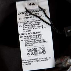 مملوكة مسبقًا Dolce & Gabbana Black Playing Cards Print Silk Midi Dress M