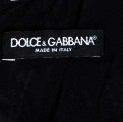 مملوكة مسبقًا Dolce & Gabbana Black Playing Cards Print Silk Midi Dress M