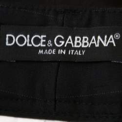 Pre Owned Dolce & Gabbana Charcoal Grey Pinstripe Stretch Cotton Trousers M
