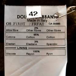 Pre Owned بليزر دولتشي أند غابانا زر واحد قطن مخطط أسود M